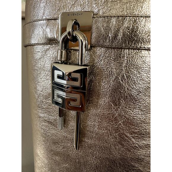 Givenchy Shark Lock Knee High Boots Womens Size 40.5 Gold Leather New - Picture 3 of 14